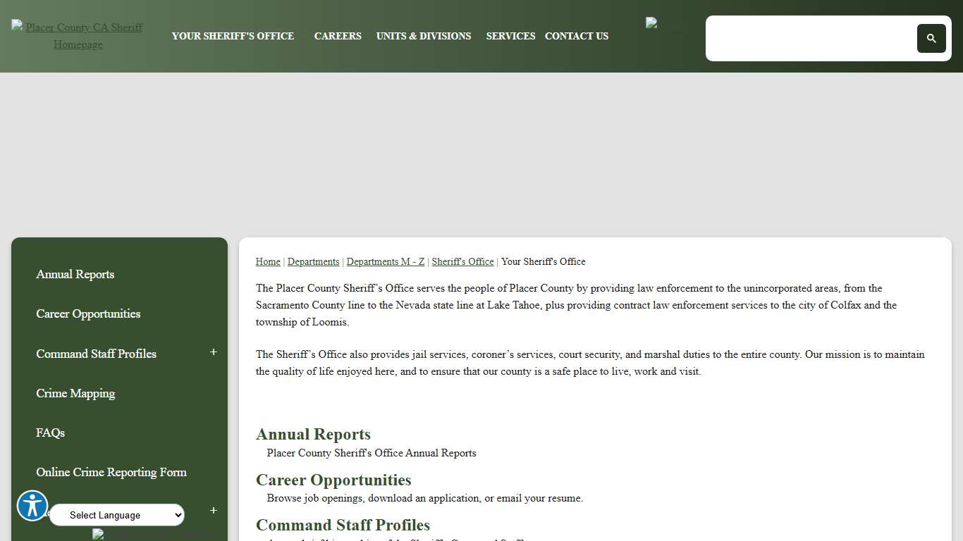 Your Sheriff's Office Placer County, CA